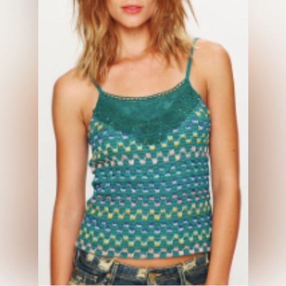 Free People Heartbeat Rochell Crochet Tank - Picture 1 of 8
